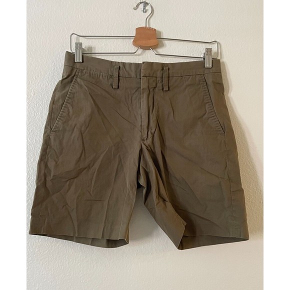 Marc by Marc Jacobs Mens Shorts Size 28 Olive Green Twill Flat Front 8" Inseam - Picture 2 of 12